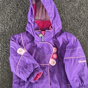 Obermeyer Kids' Violet Puffer Jacket with Pink Trim
